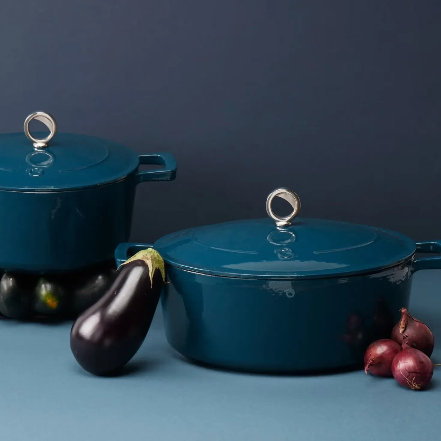 Olavson Gietijzeren Ovale Braadpan Petrol 31 cm