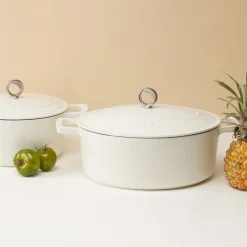 Olavson Gietijzeren Ovale Braadpan Creme 31 cm