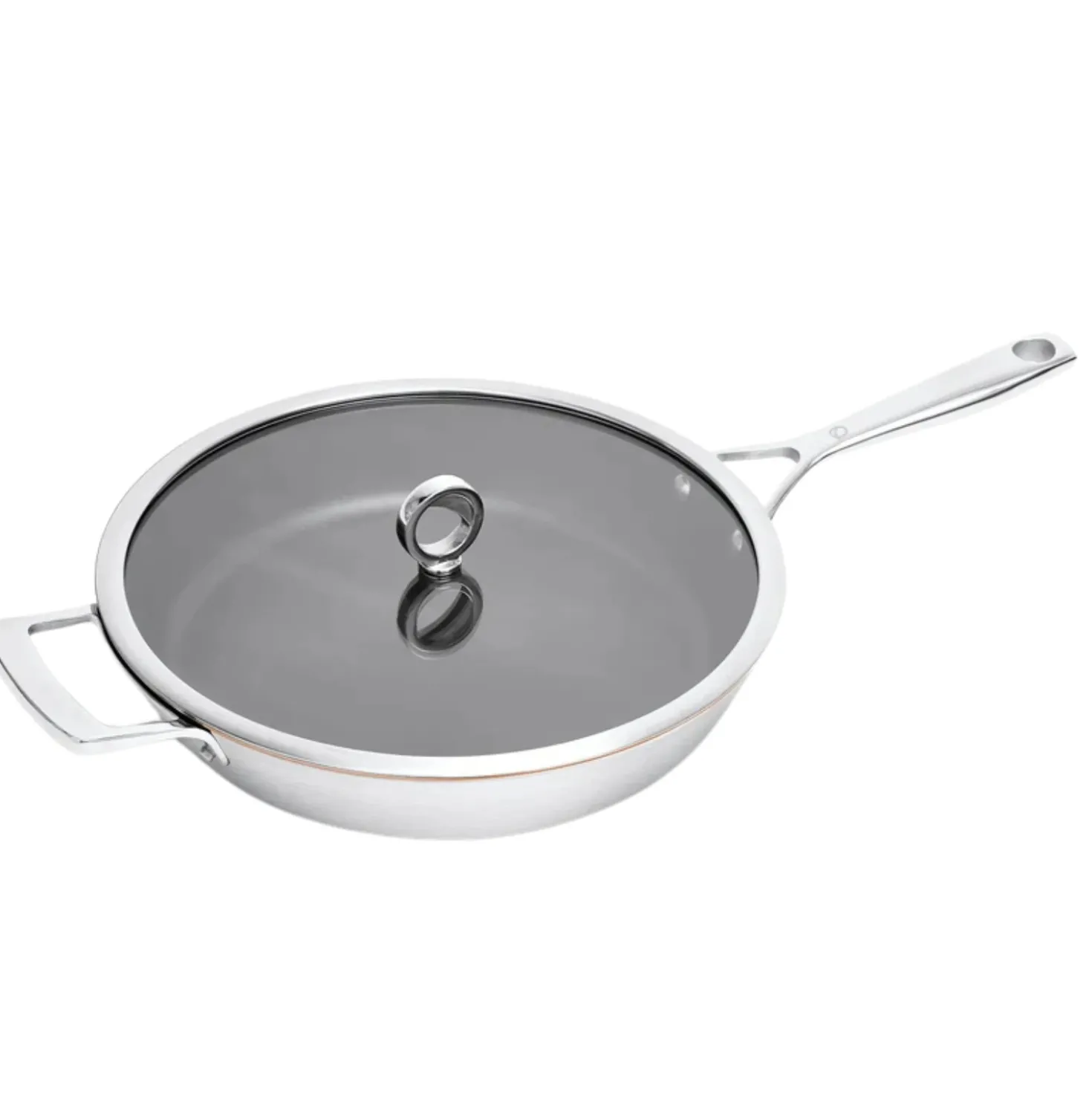 Olavson Koekenpan Met Koperen Kern Coated Met Deksel 30 cm