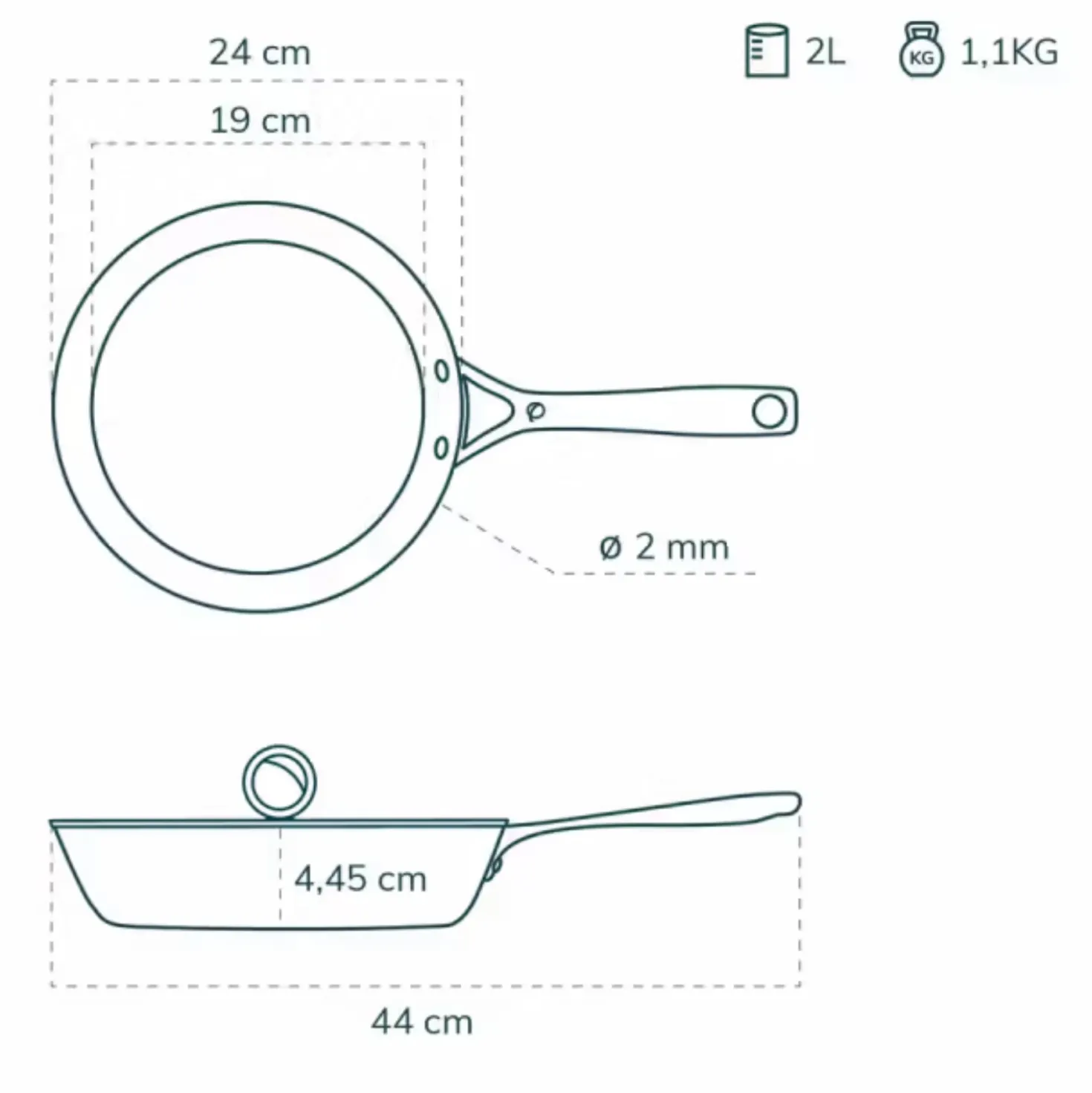 Olavson Koekenpan Ongecoat Met Deksel 24 cm