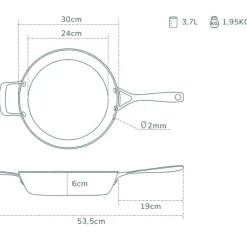 Olavson Koekenpan Ongecoat Met Deksel 30 cm
