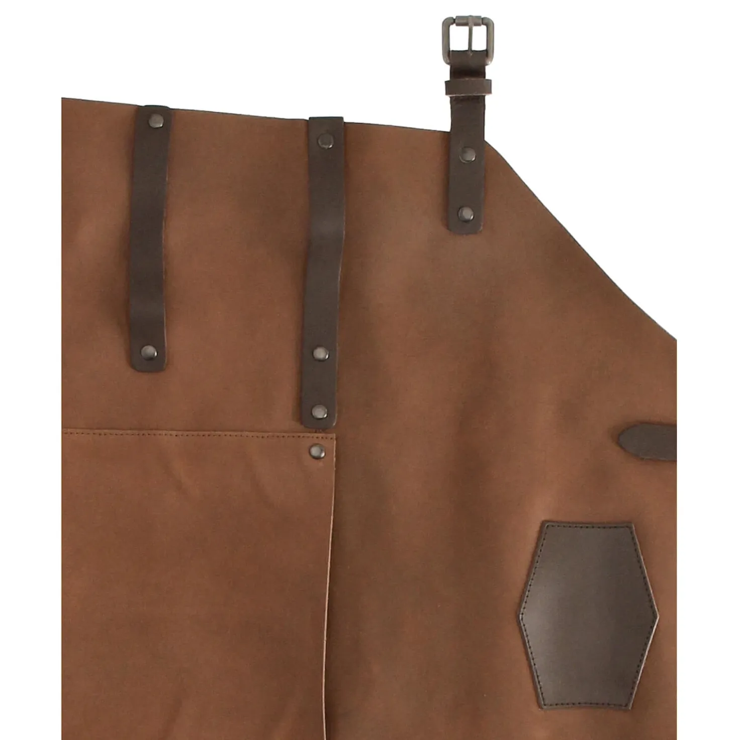 Old West Leren Schort Cognac