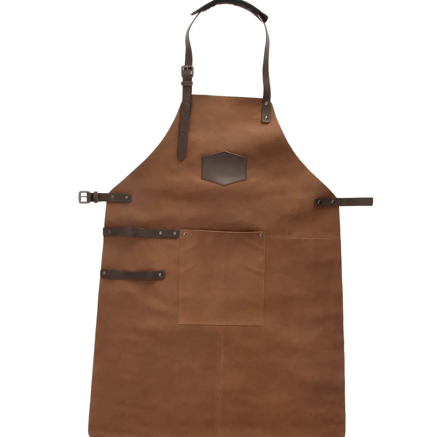 Old West Leren Schort Cognac