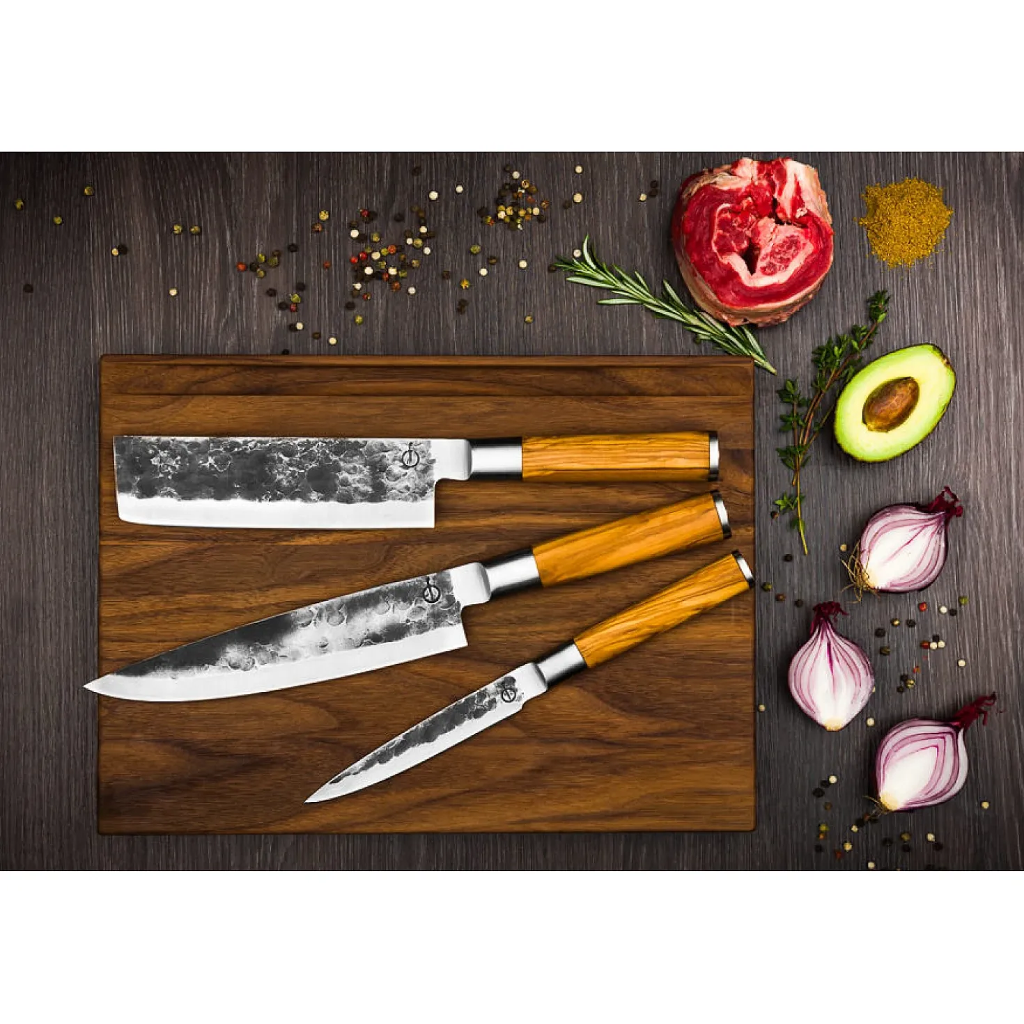 Olive Forged Messenset 6 delig + Messenblok
