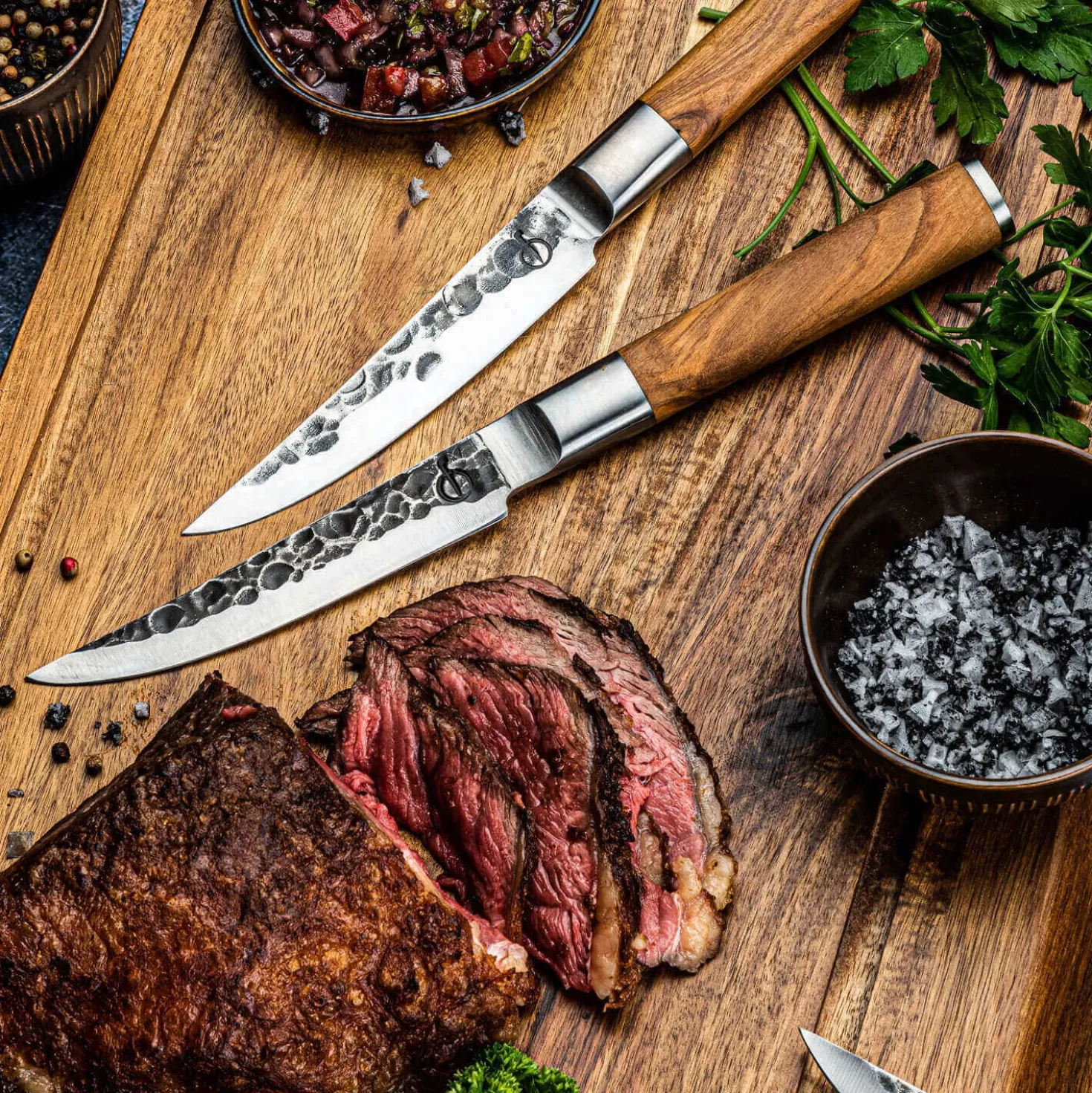 Olive Forged Steakmessenset 4-delig