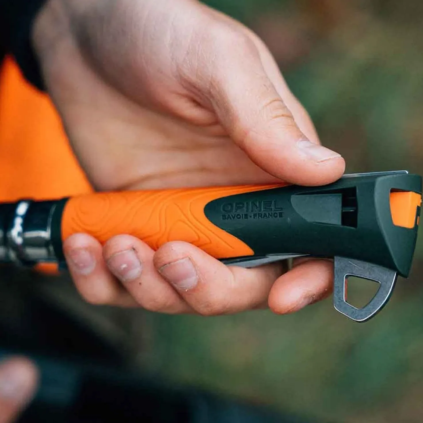 Opinel Explore no. 12 Oranje/Groen Met Teek Tool