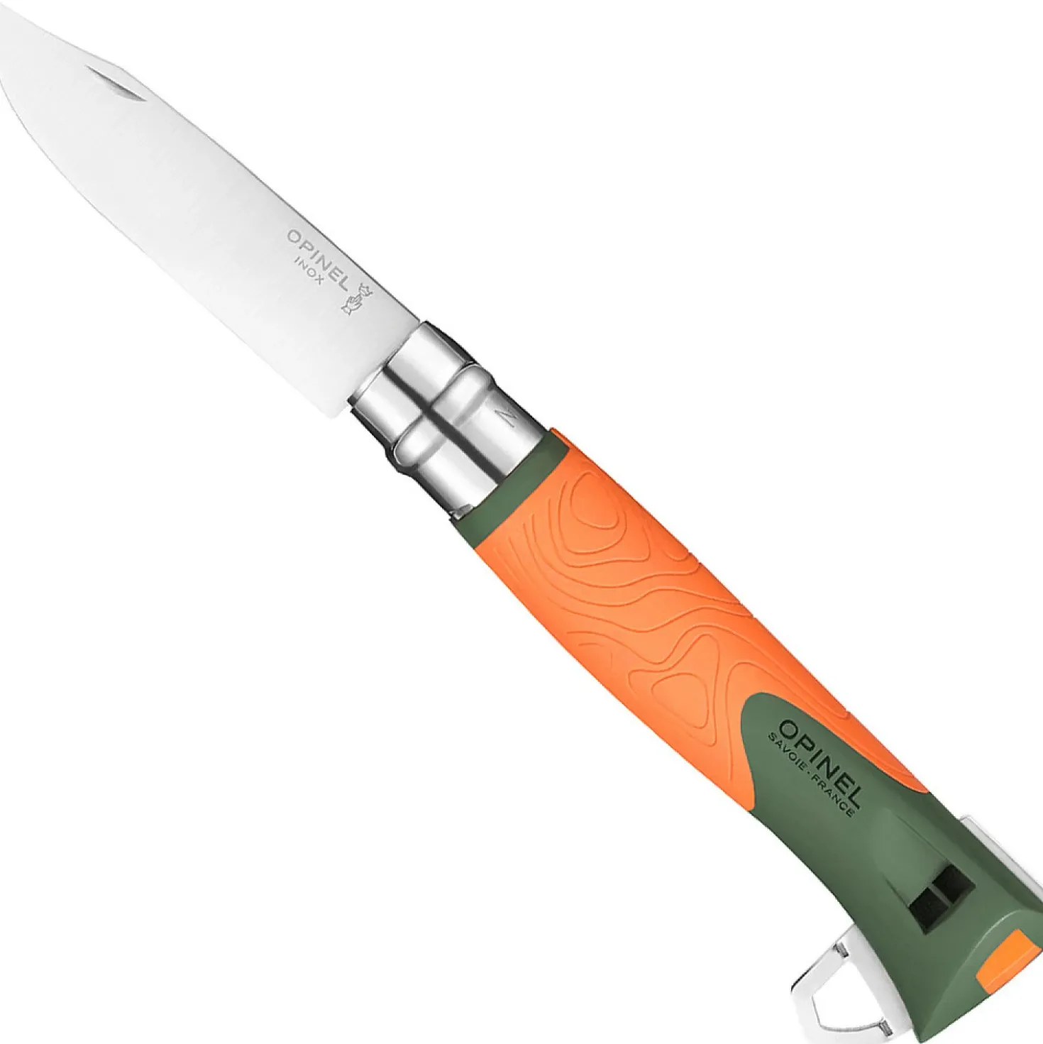 Opinel Explore no. 12 Oranje/Groen Met Teek Tool
