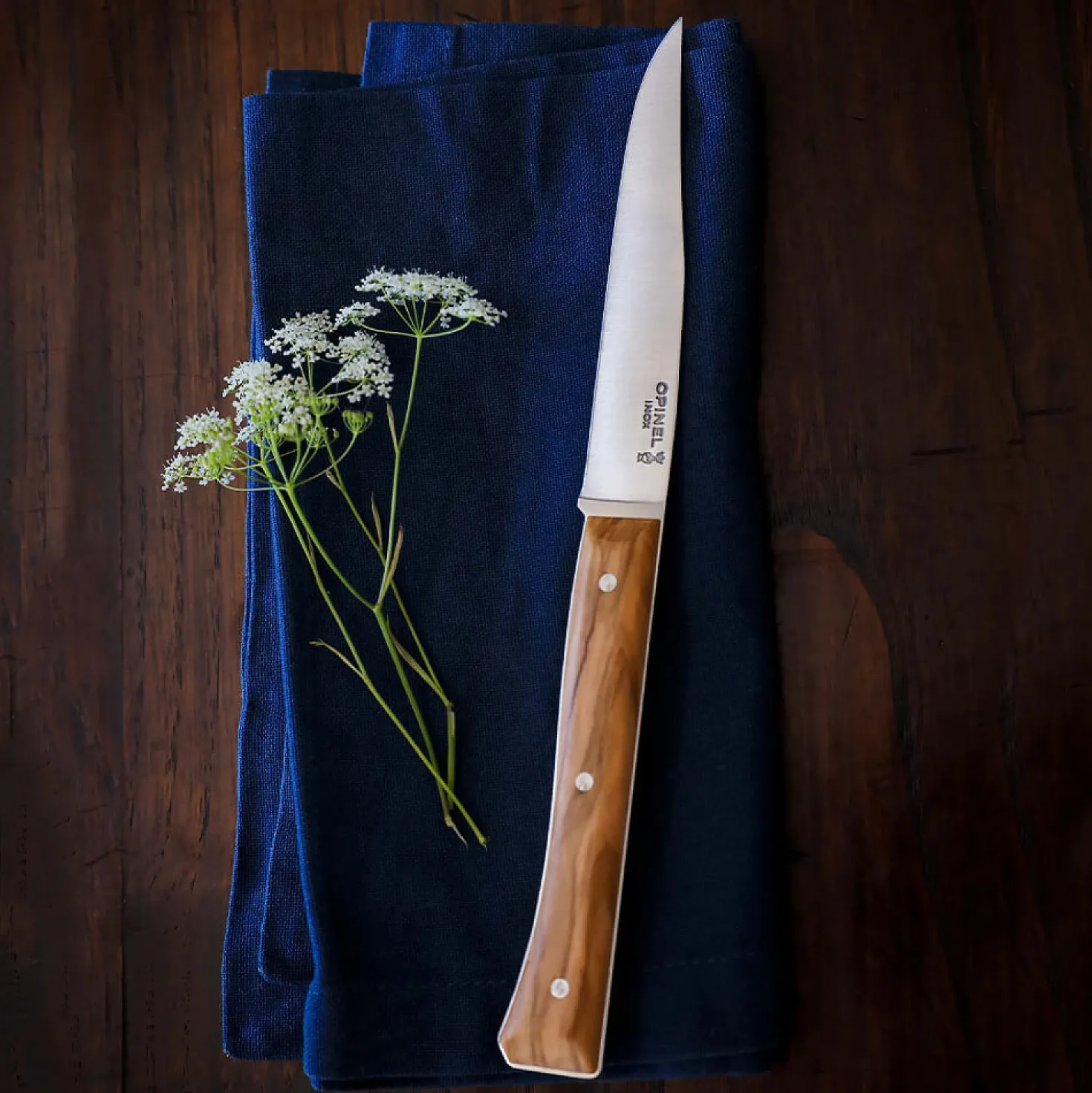Opinel Facette Steakmessen Olijfhout (4 stuks)