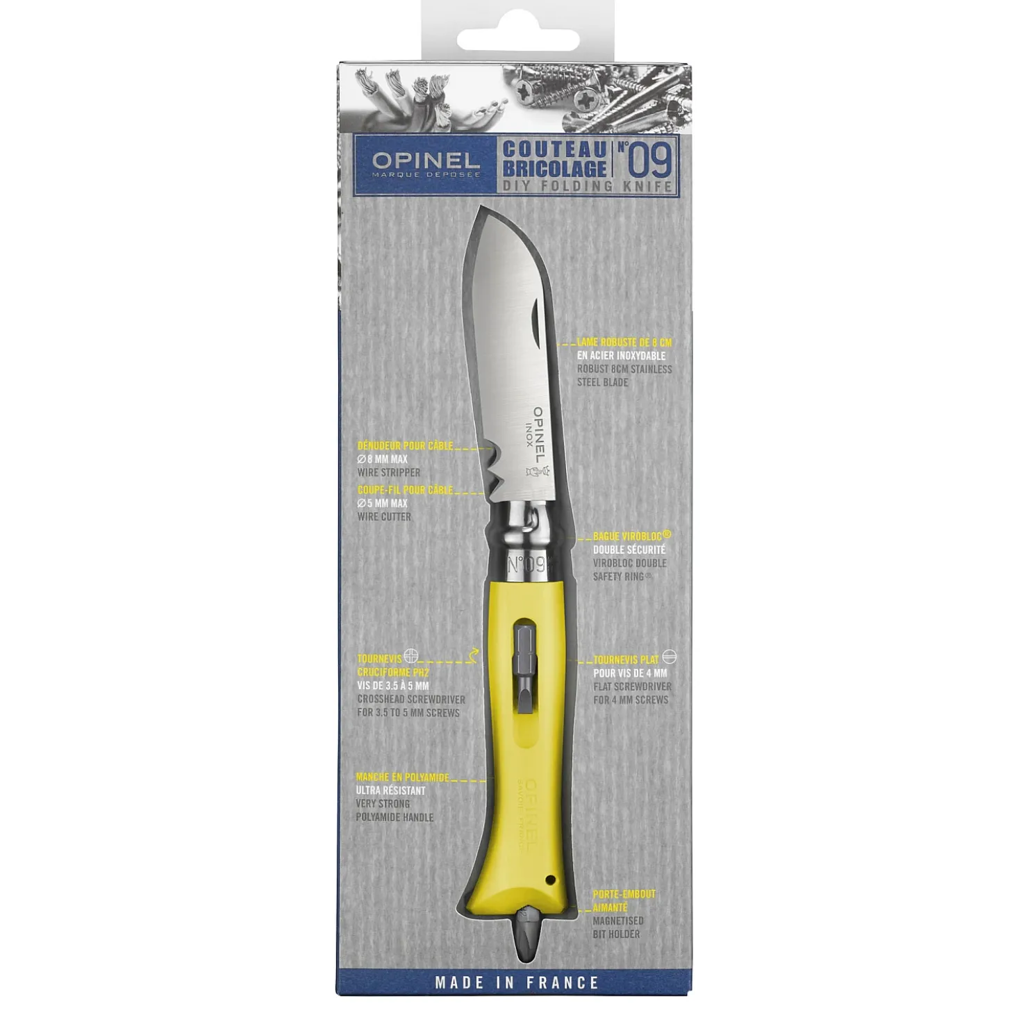 Opinel Zakmes no. 9 DIY Geel