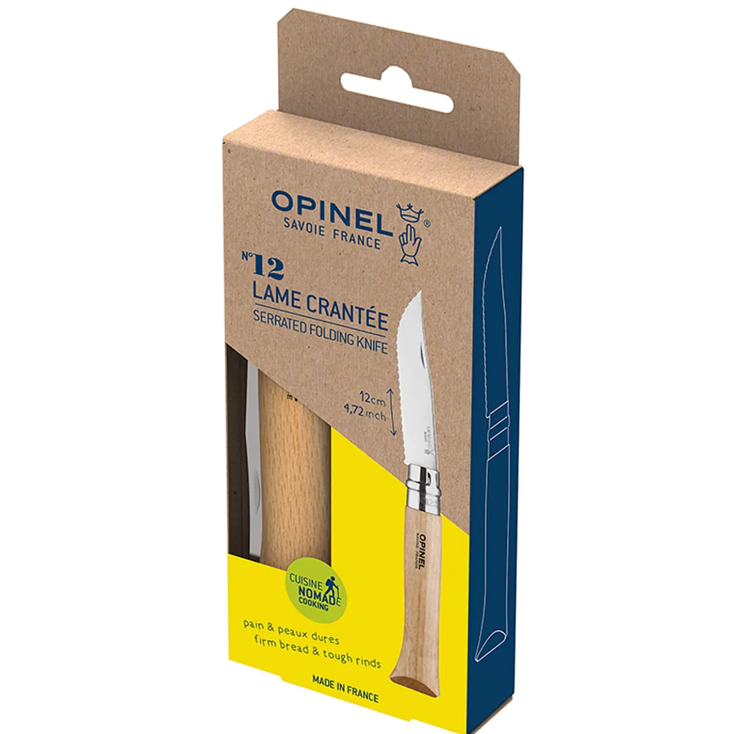 Opinel Zakmes no. 12 Gekarteld Roestvrij
