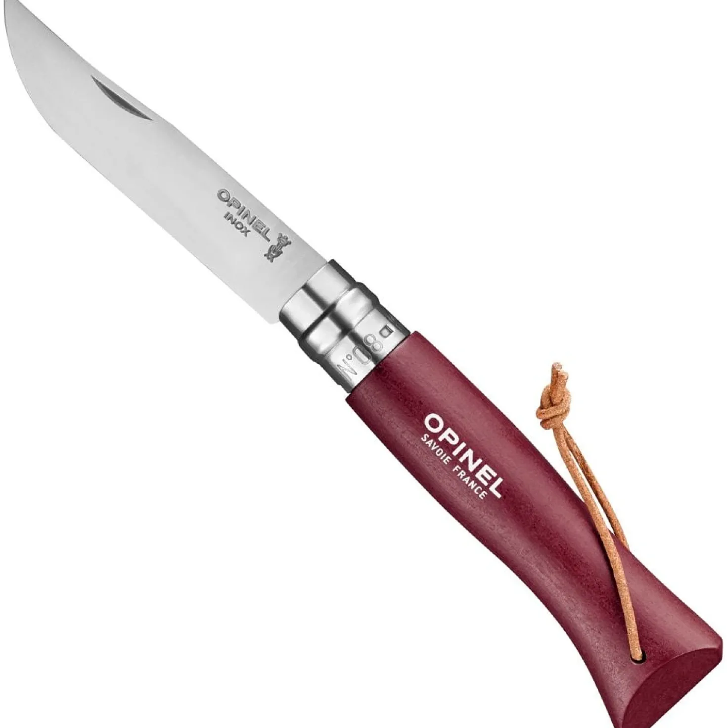 Opinel Zakmes no. 8 Roestvrij Bordeaux