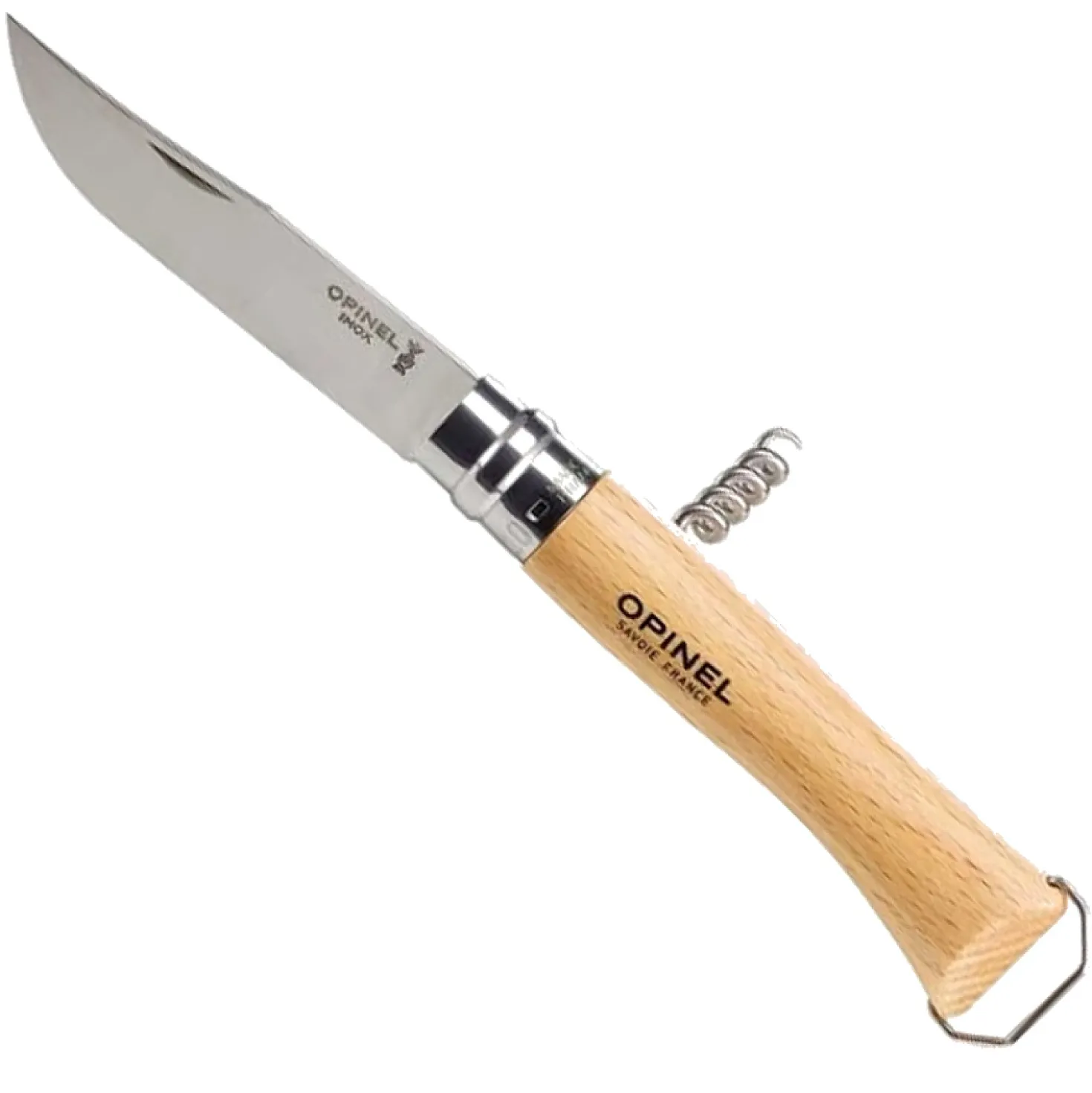 Opinel Zakmes no. 10 Roestvrij met Kurkentrekker + Flesopener