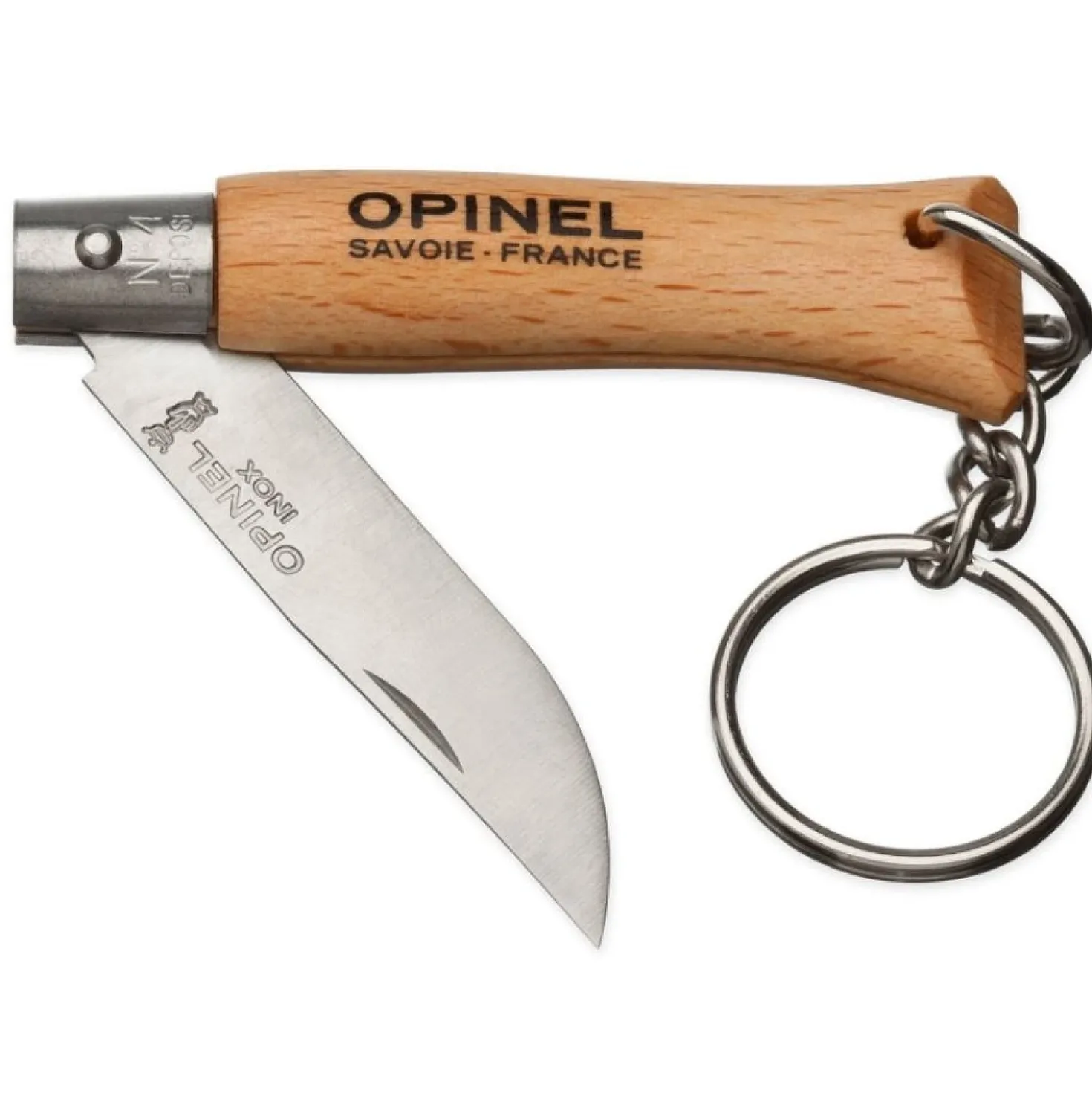 Opinel Zakmes no. 4 Roestvrij Sleutelhanger