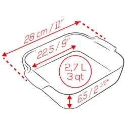 Peugeot Appolia Ovenschaal Vierkant 28 cm Rood