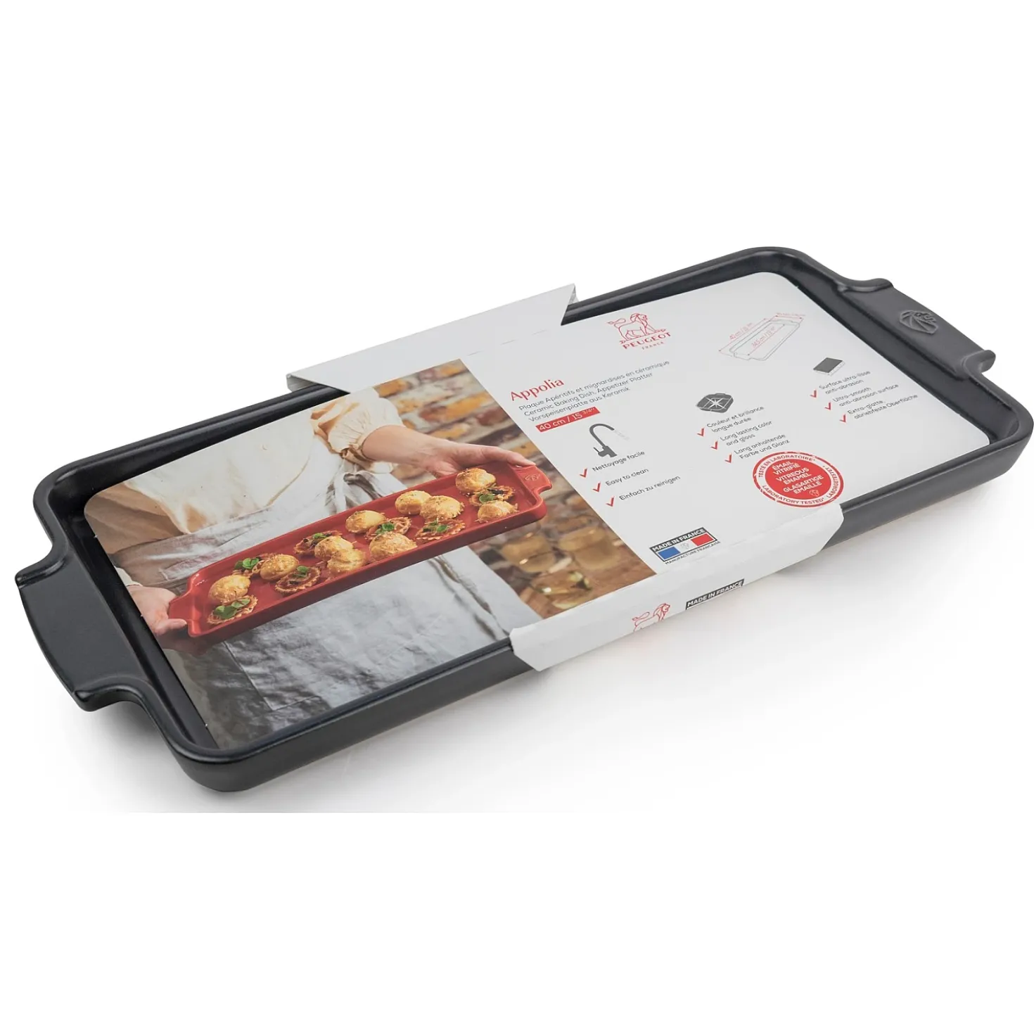 Peugeot Appolia Oven/Serveerplaat Rechthoek 40 cm Leisteen
