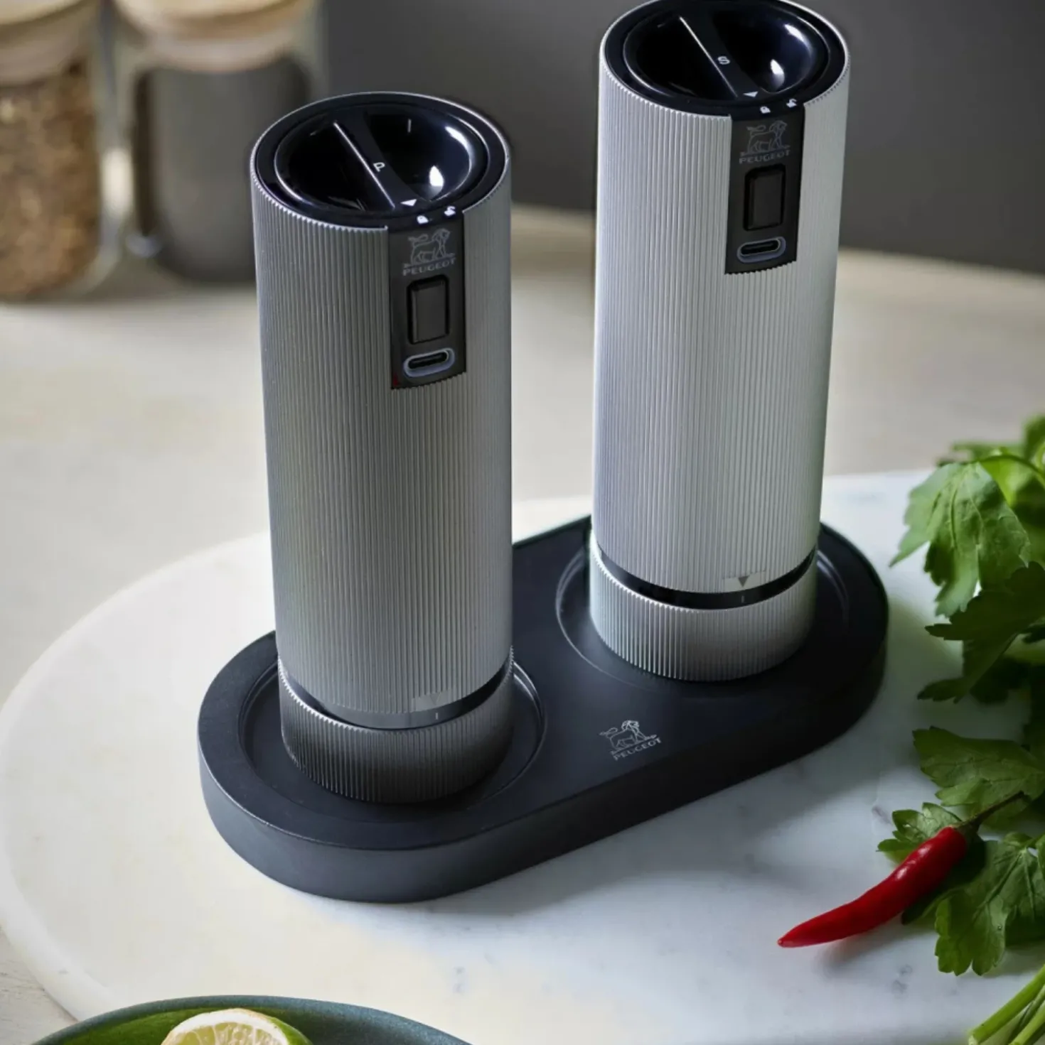 Peugeot Linea Peper & Zoutmolen Onderzetter Bamboe Zwart