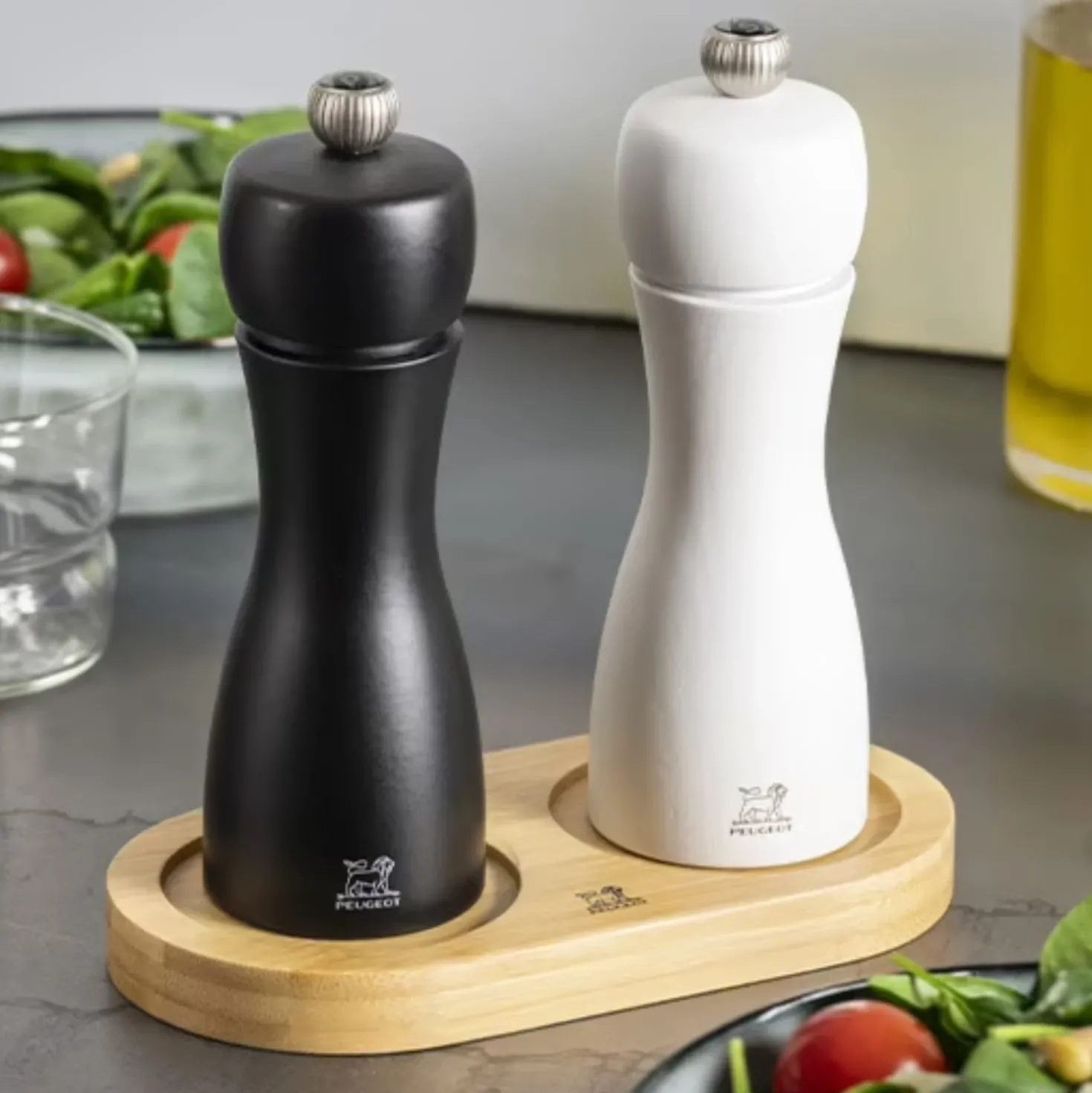 Peugeot Linea Peper & Zoutmolen Onderzetter Bamboe