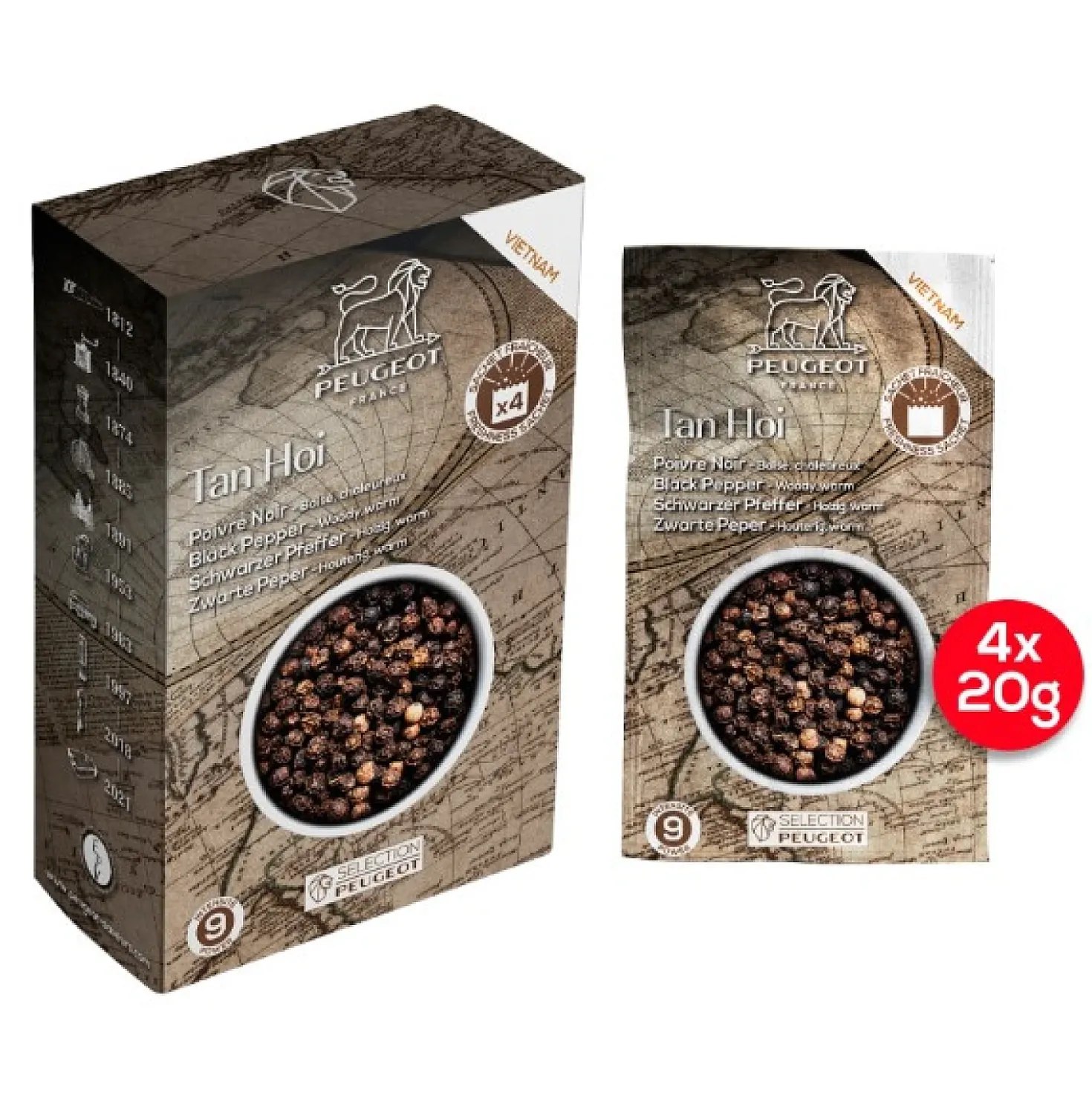 Peugeot Tan Hoi Zwarte Peperkorrels (80 gram)