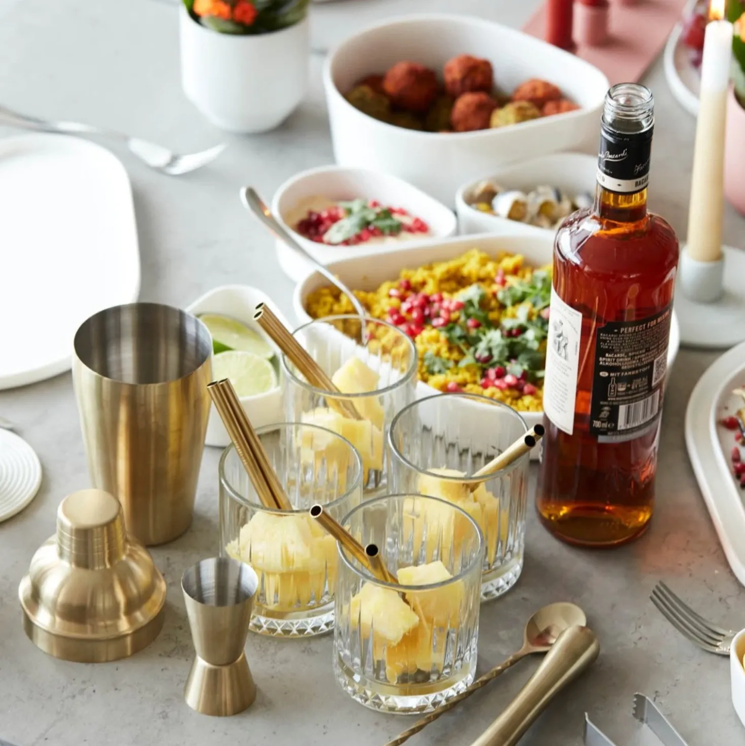Point Virgule Cocktail Set Goud 4-Delig