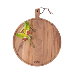 Pure Teakhouten Ronde Serveerplank Met Sapgeul 40 cm