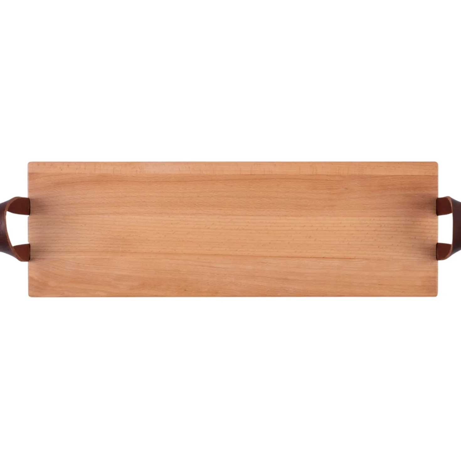 Puur Hout Serveerplank Beuken Met Leren Handgrepen (59x19.5 cm)