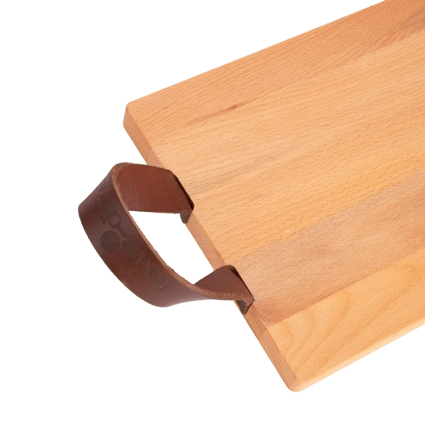 Puur Hout Serveerplank Beuken Met Leren Handgrepen (89x19.5 cm)
