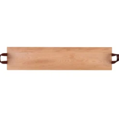 Puur Hout Serveerplank Beuken Met Leren Handgrepen (89x19.5 cm)