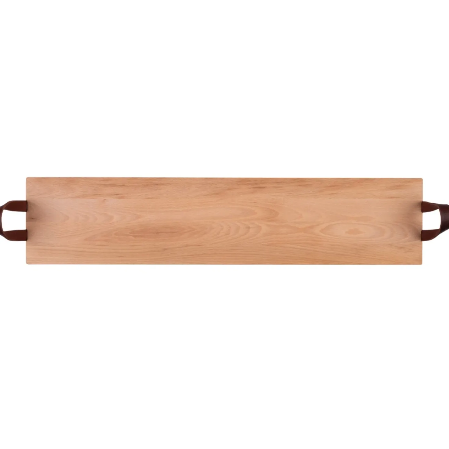 Puur Hout Serveerplank Beuken Met Leren Handgrepen (89x19.5 cm)