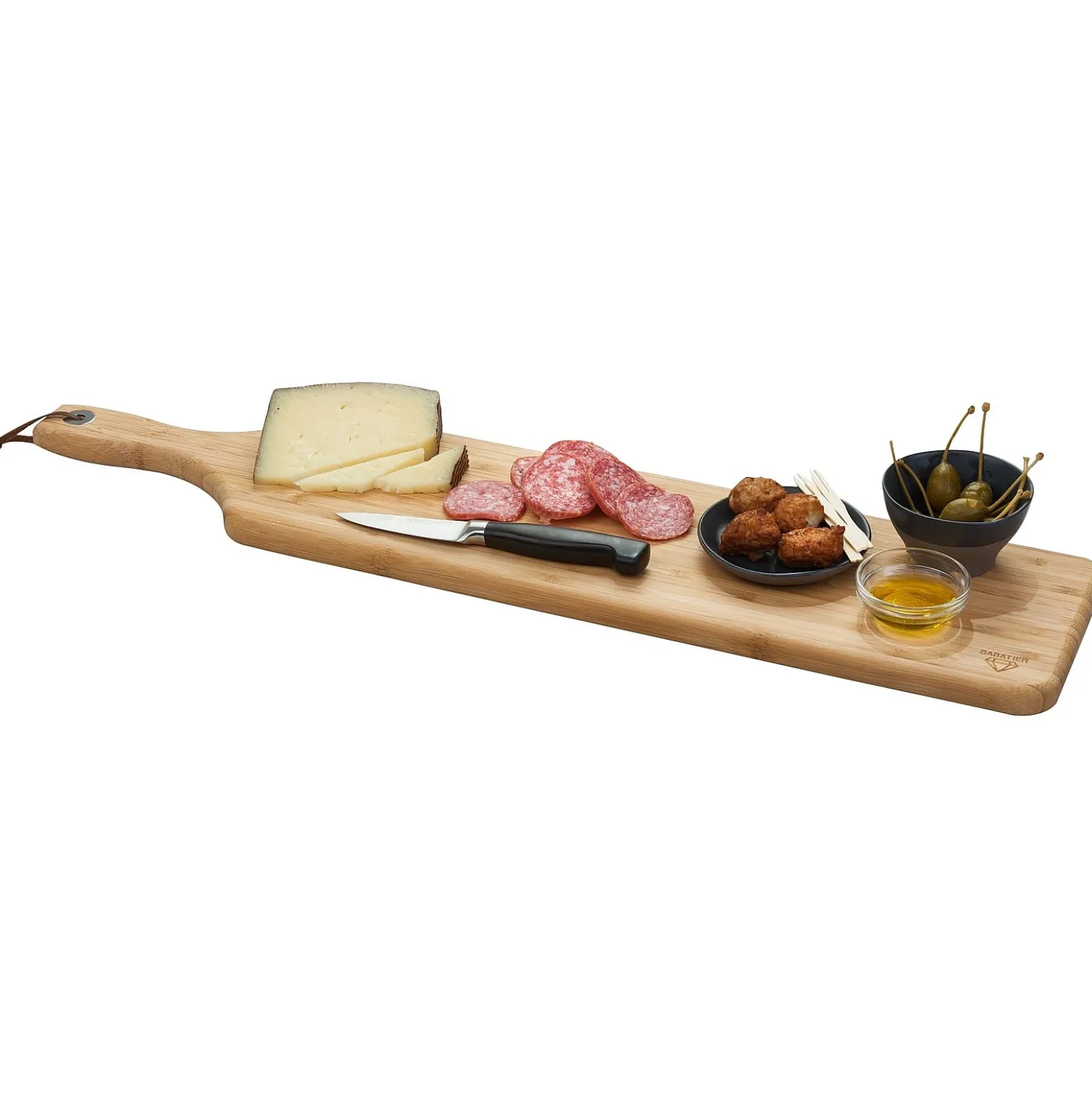 Sabatier Diamant Bamboe Snijplank met Handvat 65 x 14 cm