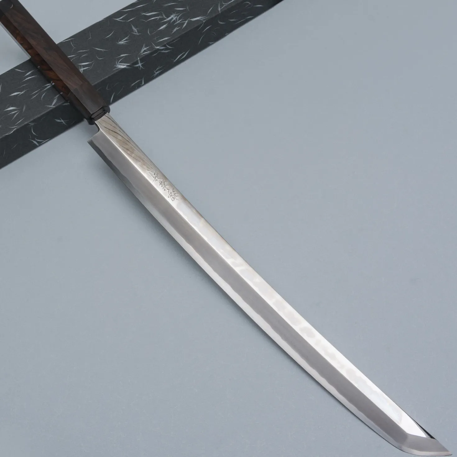 Sakai Takayuki Zangetsu Ginsan Mikazuki Mirror Polished Sakimaru Yanagiba 39 cm