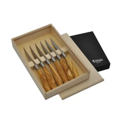 Saladini Steakmessen Olijfhout (6 stuks)