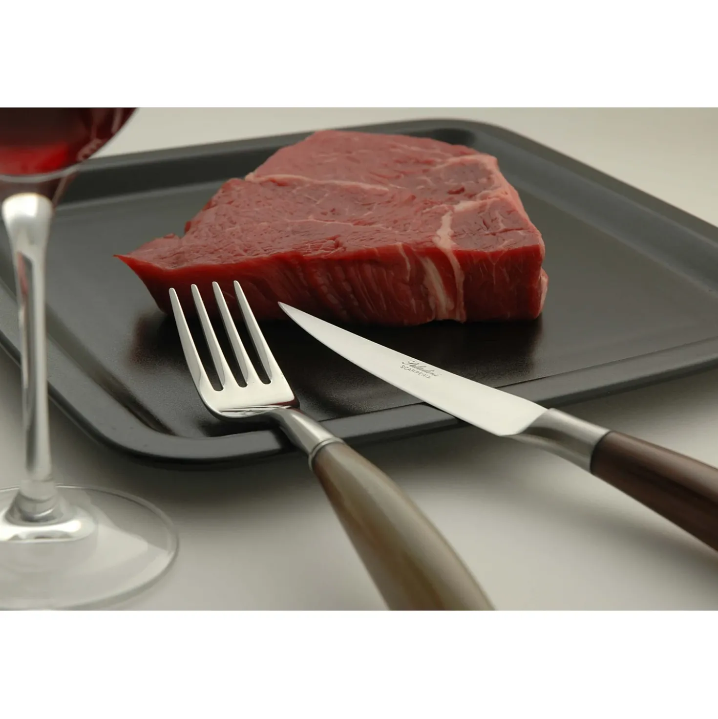 Saladini Steakmessen Ossenhoorn (6 stuks)