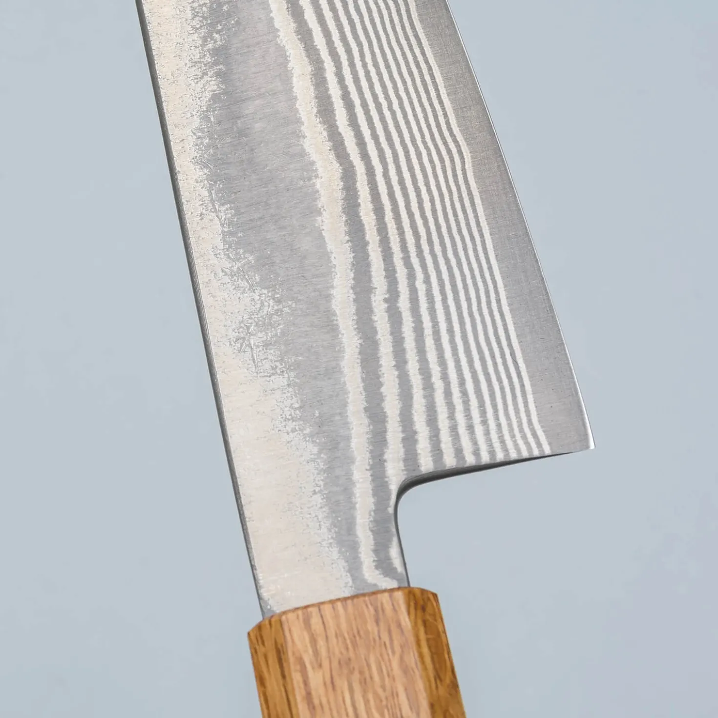 Shigeki Tanaka Ginsan Nickel Damast Oak Bunka 16.5 cm