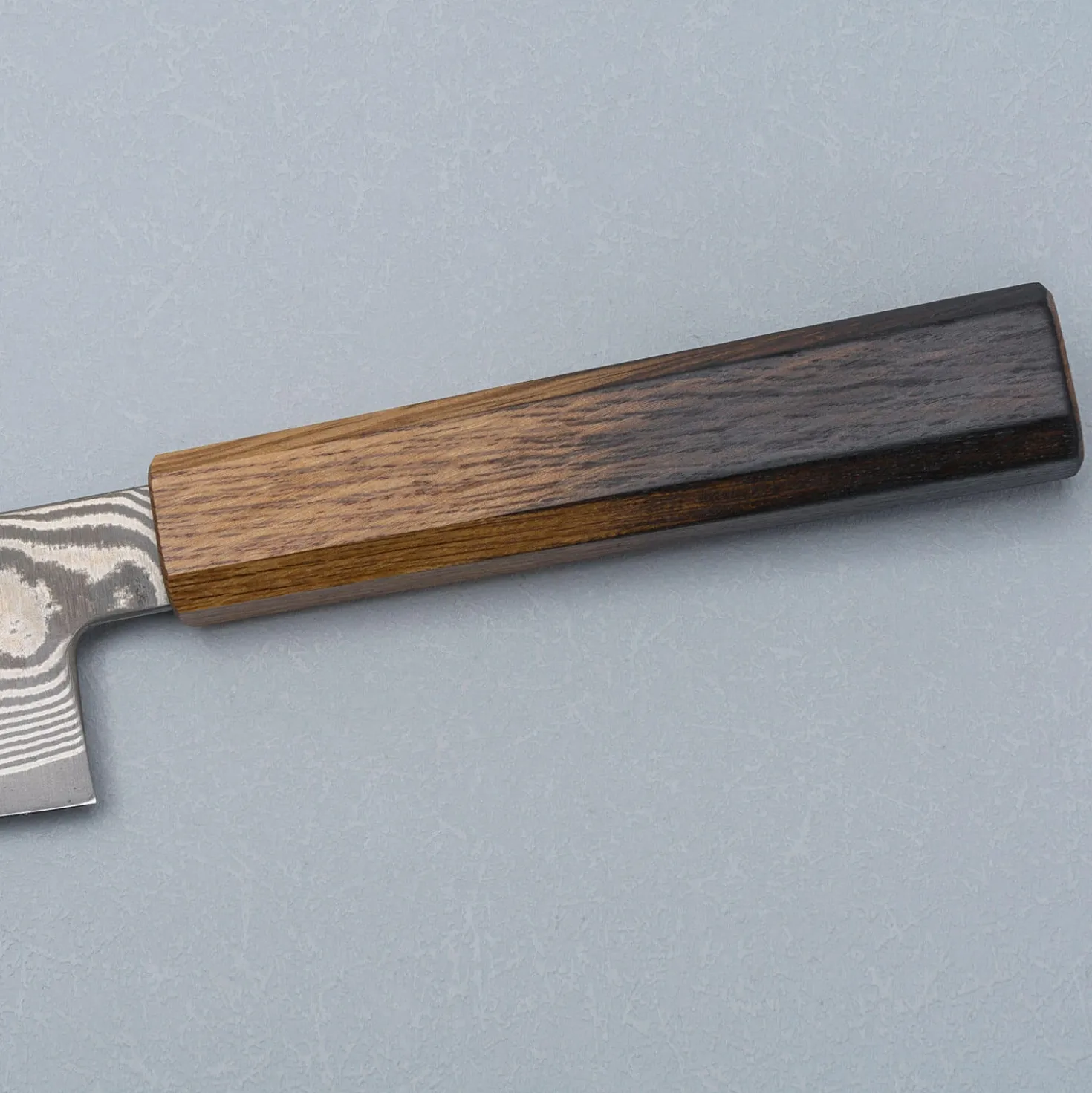 Shigeki Tanaka Ginsan Nickel Damast Oak Gyuto 21 cm