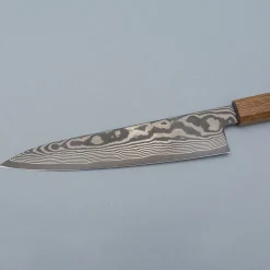 Shigeki Tanaka Ginsan Nickel Damast Oak Gyuto 21 cm