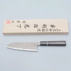 Shigeki Tanaka SG2 Damascus Ebony Ring Santoku 16.5 cm