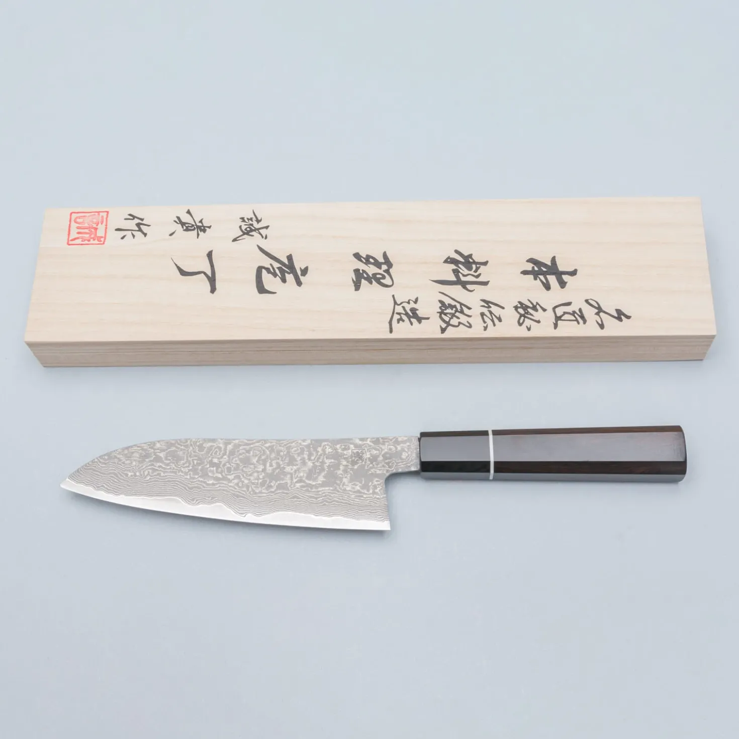 Shigeki Tanaka SG2 Damascus Ebony Ring Santoku 16.5 cm
