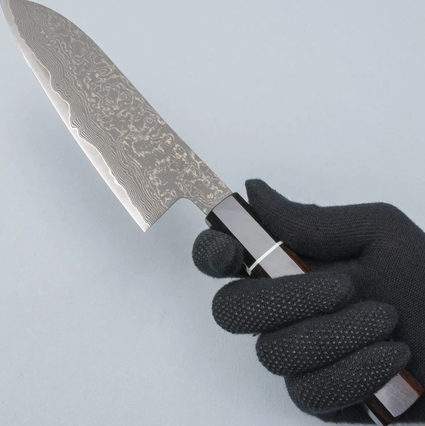 Shigeki Tanaka SG2 Damascus Ebony Ring Santoku 16.5 cm