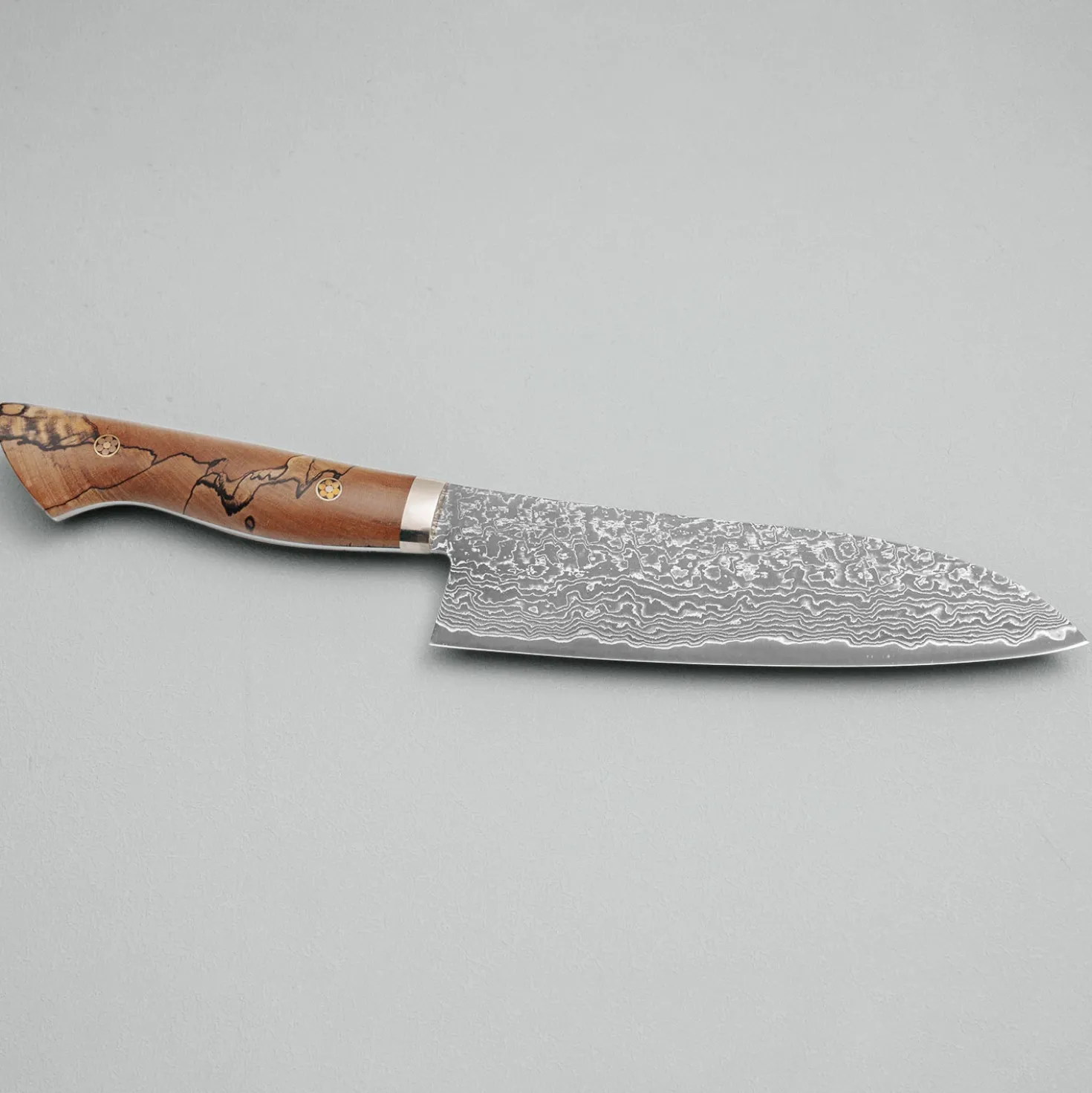 Shigeki Tanaka SG2 Damascus Spalted wood Santoku 18 cm