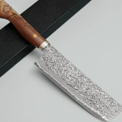 Shigeki Tanaka SG2 Damascus Spalted wood Nakiri