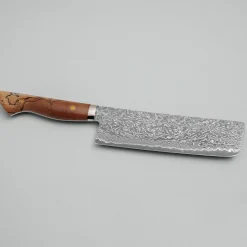 Shigeki Tanaka SG2 Damascus Spalted wood Nakiri