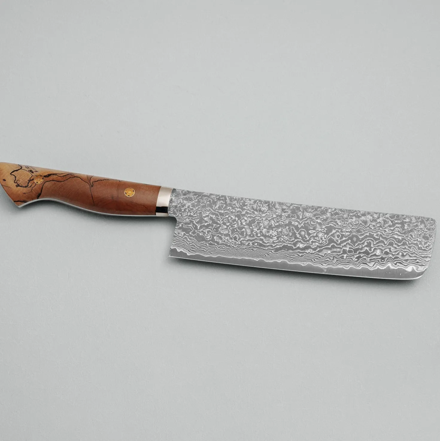 Shigeki Tanaka SG2 Damascus Spalted wood Nakiri