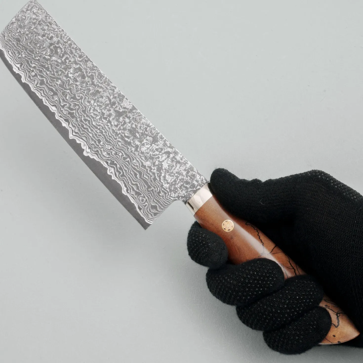 Shigeki Tanaka SG2 Damascus Spalted wood Nakiri