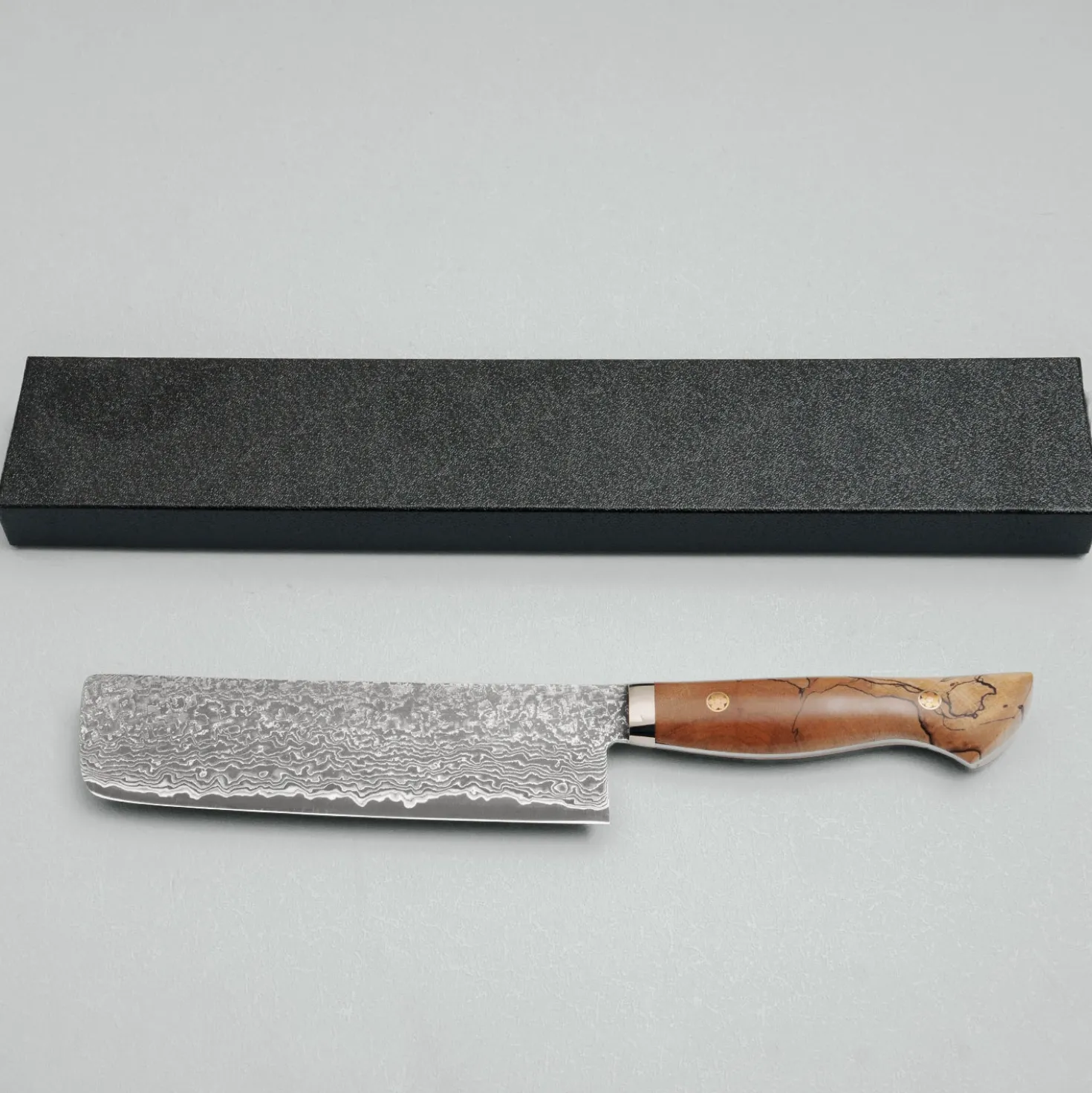 Shigeki Tanaka SG2 Damascus Spalted wood Nakiri