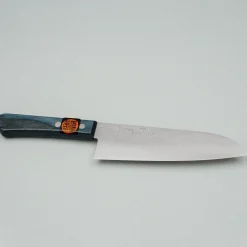 Shigeki Tanaka VG10 Damascus Western Blue Santoku 16.5 cm
