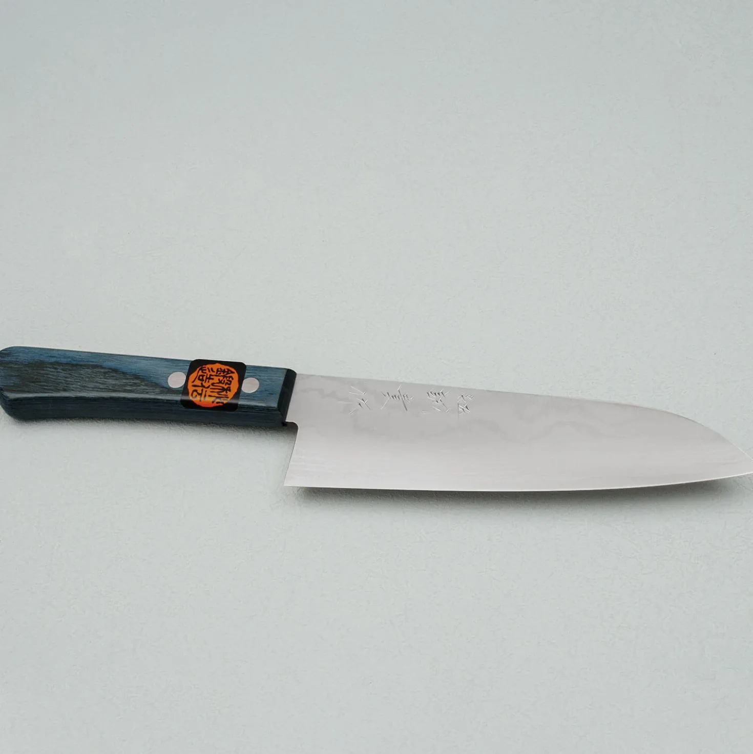 Shigeki Tanaka VG10 Damascus Western Blue Santoku 16.5 cm