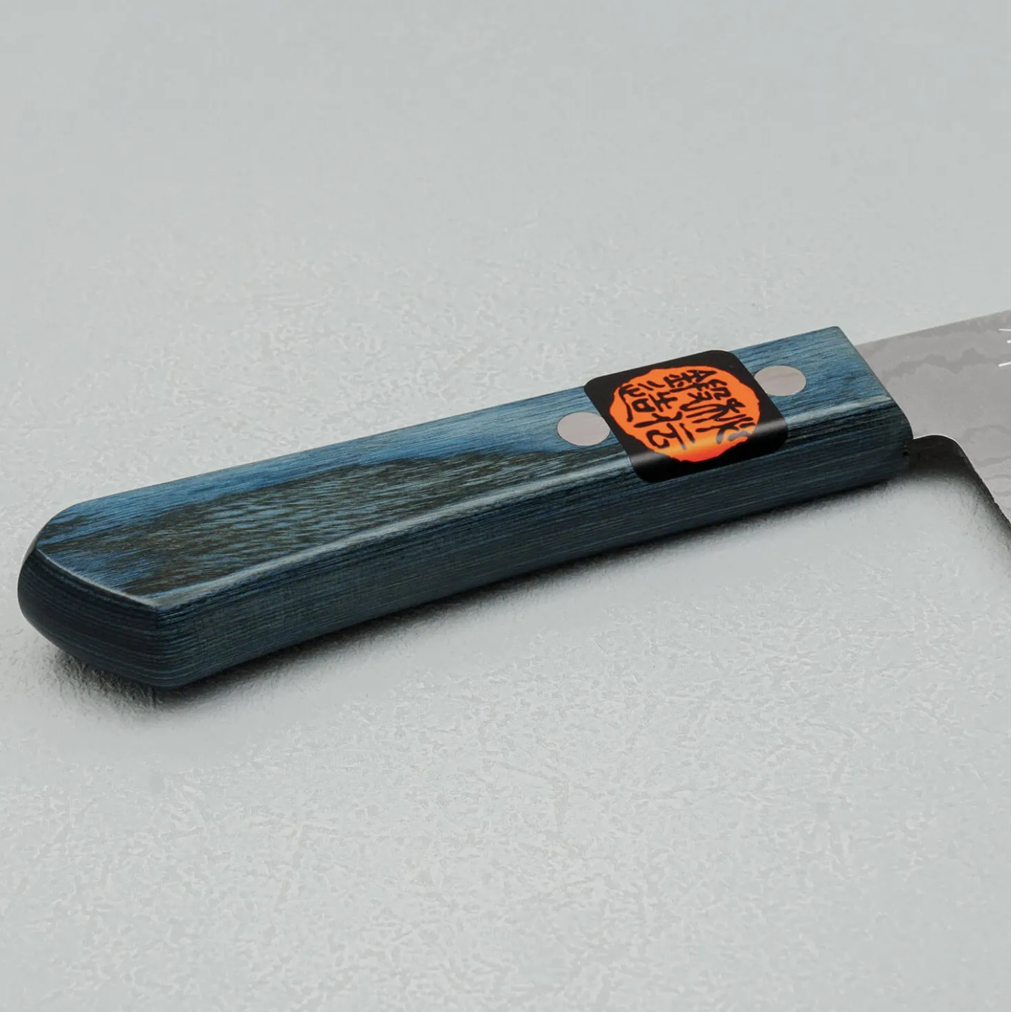 Shigeki Tanaka VG10 Damascus Western Blue Santoku 16.5 cm