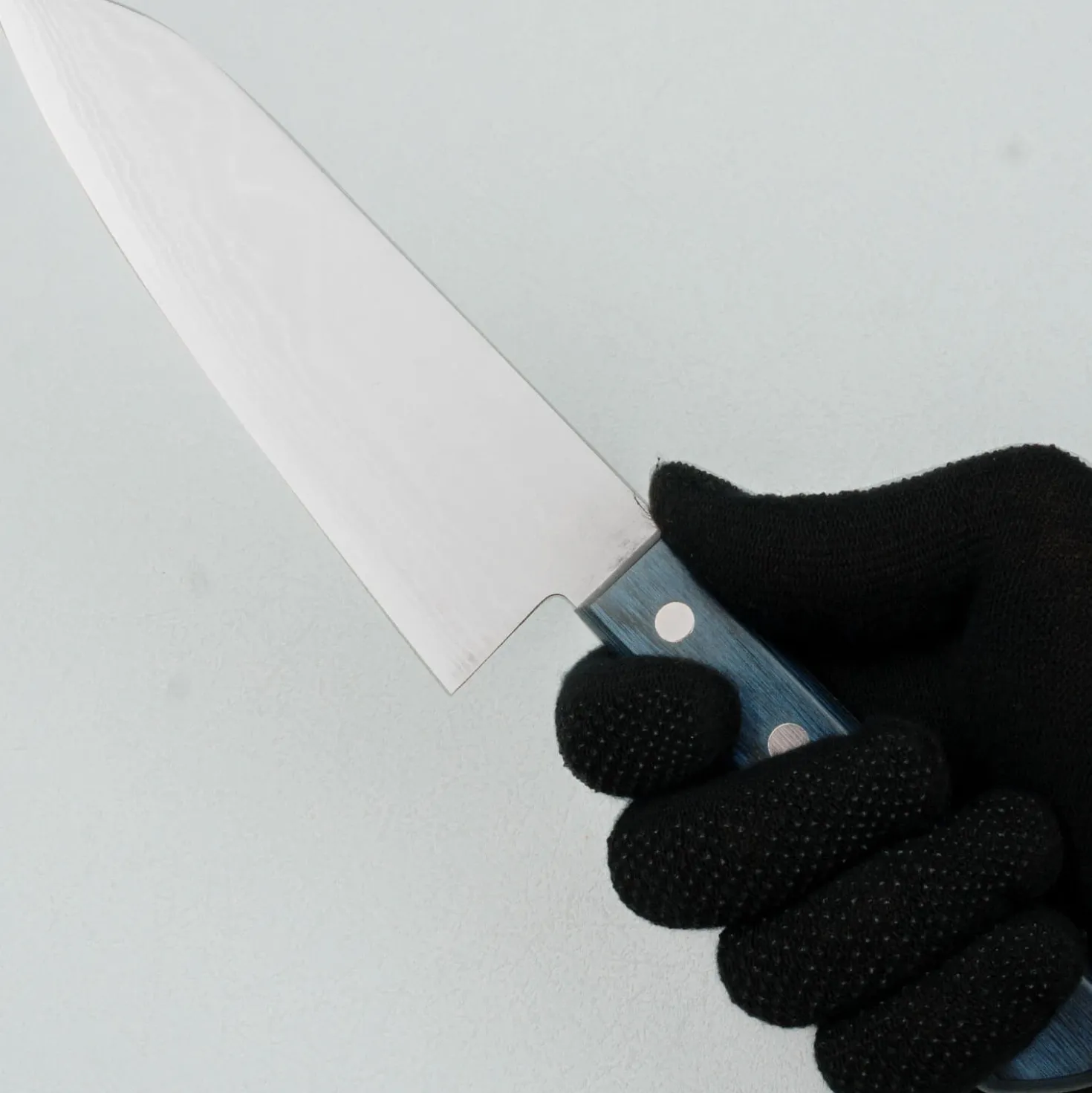 Shigeki Tanaka VG10 Damascus Western Blue Santoku 16.5 cm