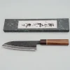 Shiro Kamo Aogami Super Kurouchi Walnut Ring Santoku 16.5 cm