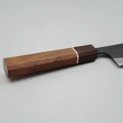 Shiro Kamo Aogami Super Kurouchi Walnut Ring Santoku 16.5 cm